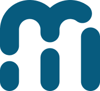 Metric Insights standalone logo icon in dark teal, showing a rounded, abstract lowercase ‘m’ symbol on a light blue background.