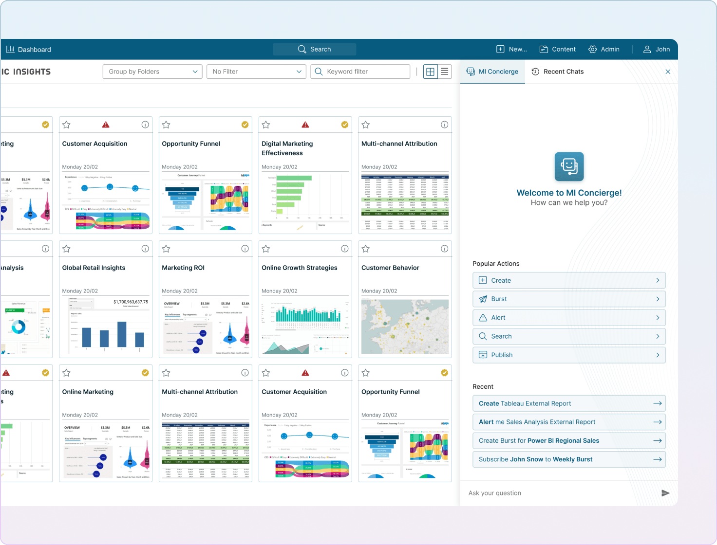 Metric Insights Concierge powered by AI