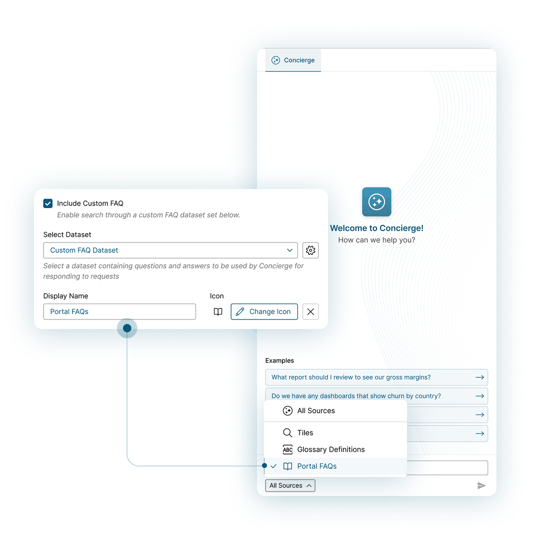 Conversational documentation interface allowing users to find answers without contacting support.