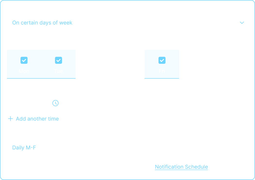 Scheduling interface for sending personalized digest emails on selected days and times