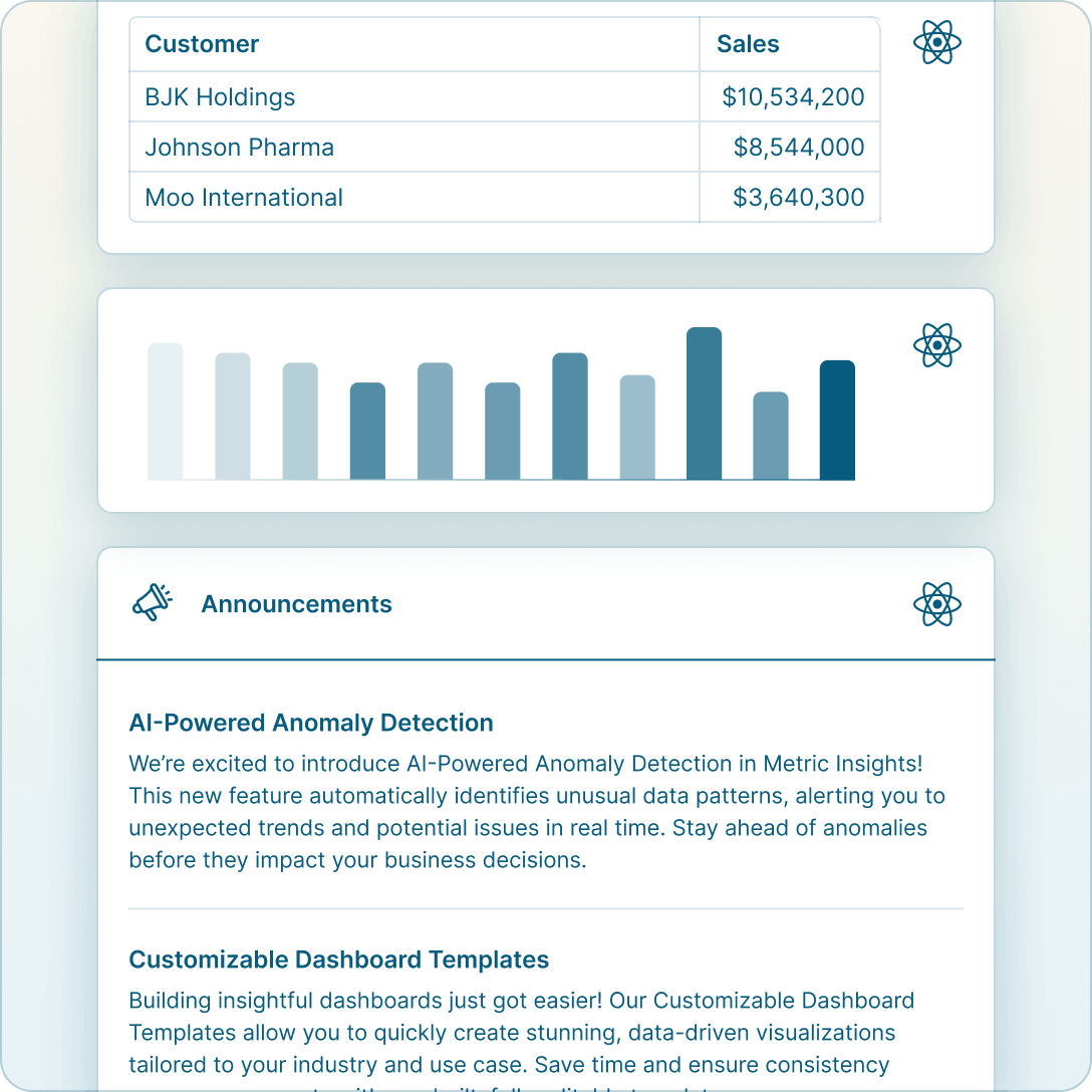 Connect directly to existing data sources and transform metrics into focused, role-specific app experiences Mobile Version